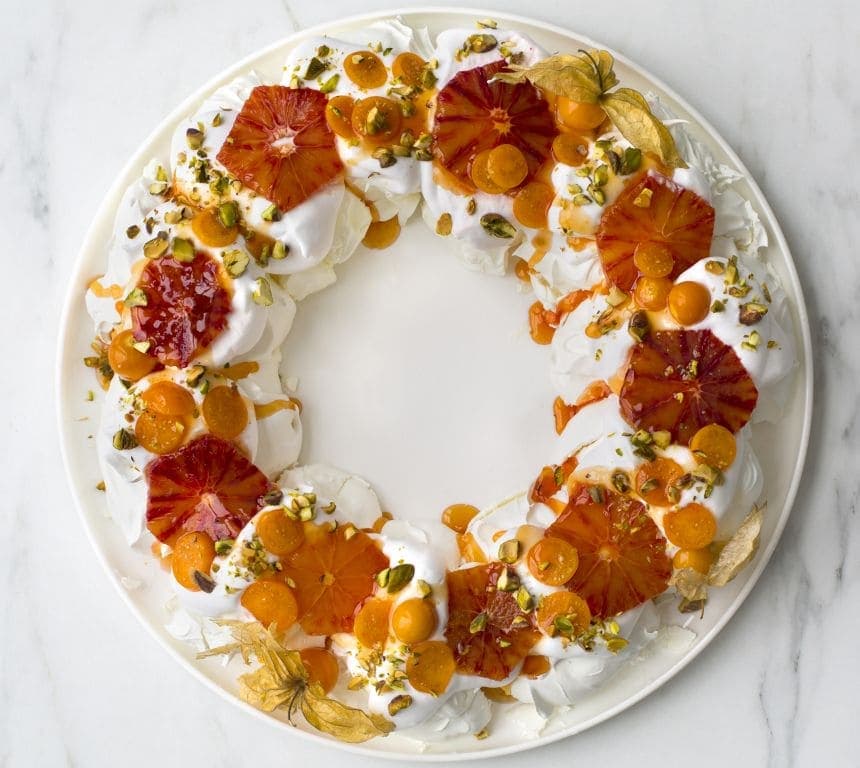 Pavlova-krans med appelsin