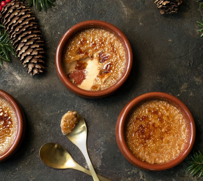 Crème brûleé med smak av sjokolade