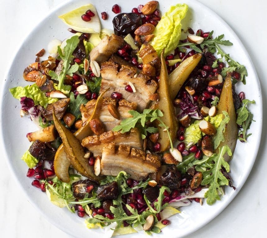 Lun julesalat med ribberester