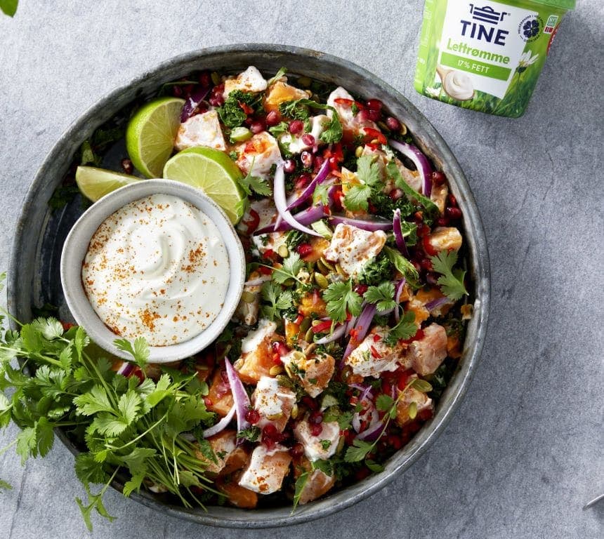 Eksotisk potetsalat med søtpotet