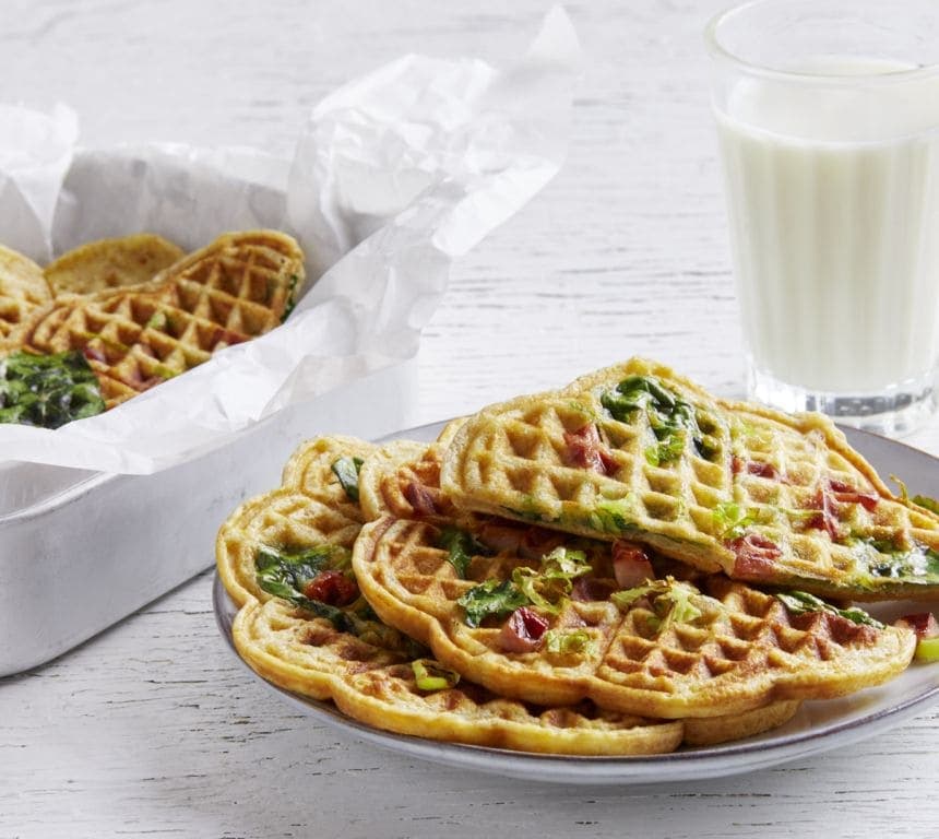 Vaffeltoast med ost og skinke