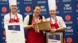 TIL TOPPS: Oscar Ludvik Sveen, Anna Nishimura og Lea Friis-Henriksen tok førsteplassen i TINE Matcup. Lea Friis-Henriksen ble også 