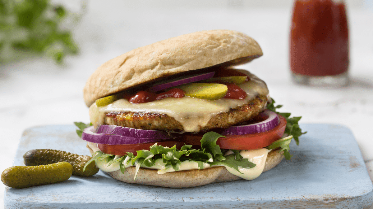 Vegetarburger med ost
