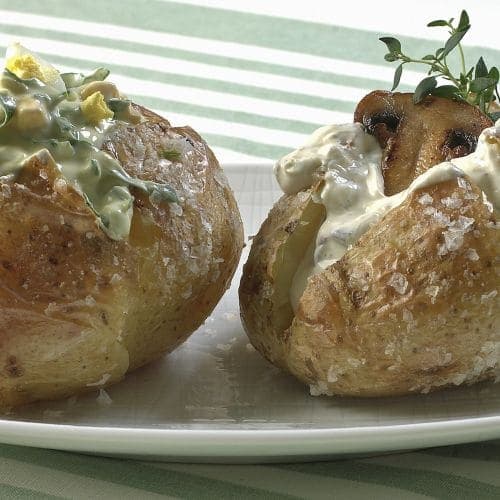 Fylte bakte poteter