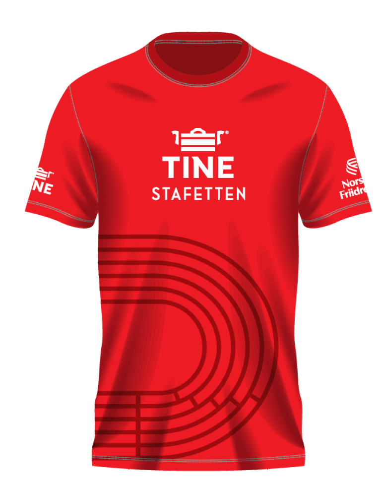 tine stafetten rød t-skjorte deltagere