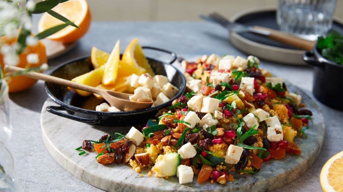 Couscous med grønnsaker og salatost