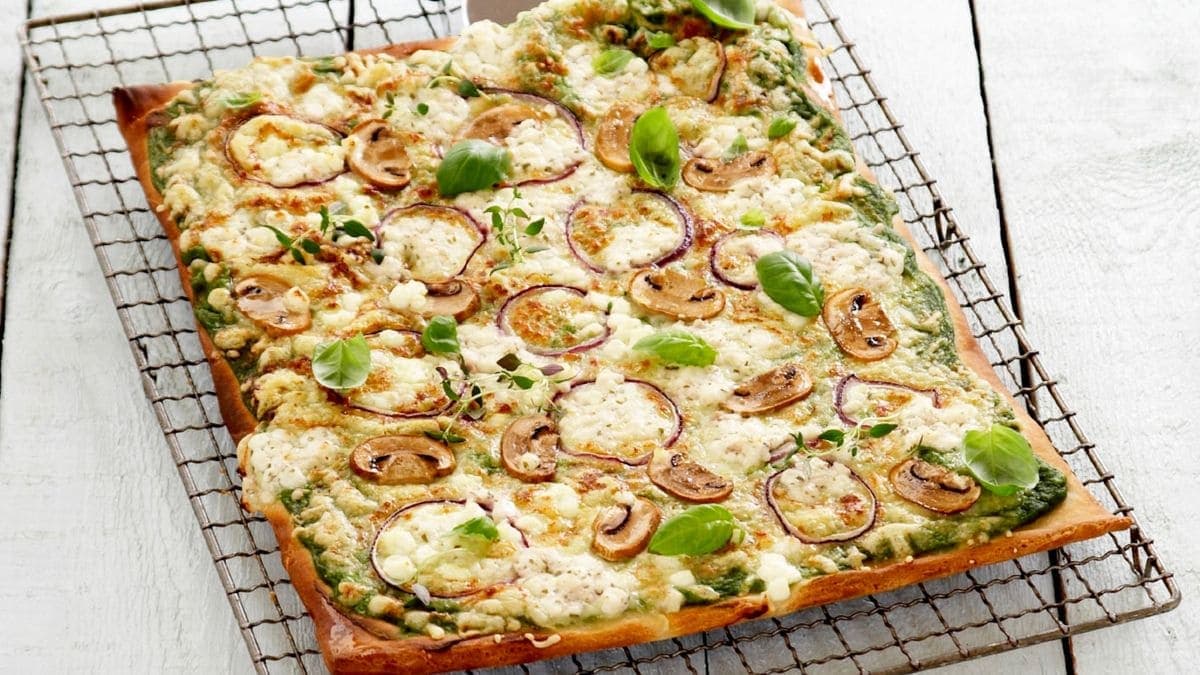 Vegetarpizza med Cottage Cheese