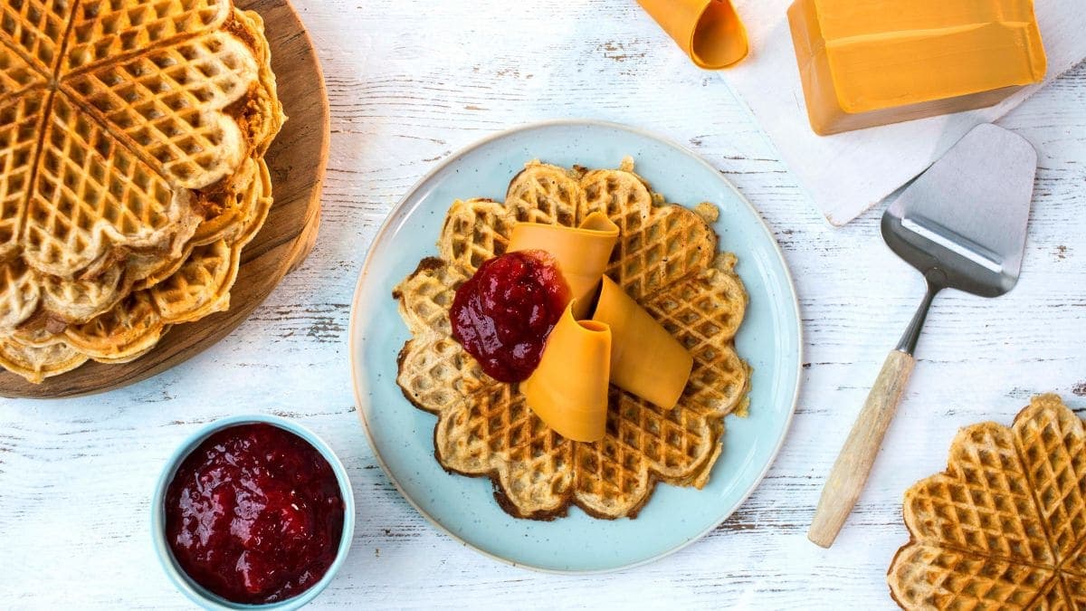 Grove vafler med brunost