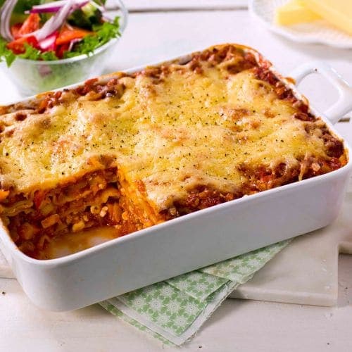 Vegetarlasagne med Cottage Cheese