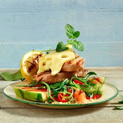 Skinkebiff på grillen med Jarlsberg®